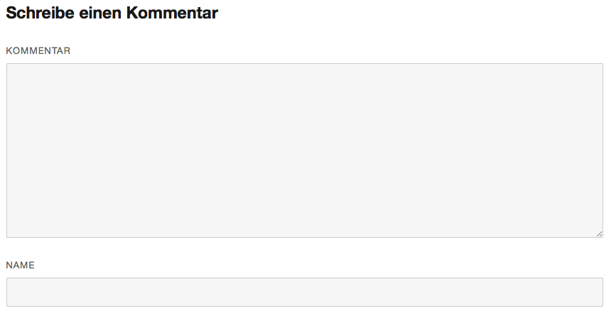 The reduced comment form without e-mail and URL fields