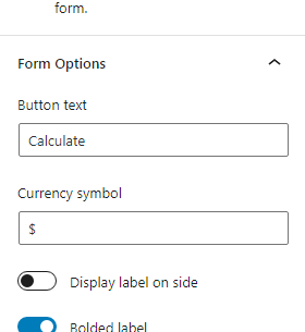 Form options
