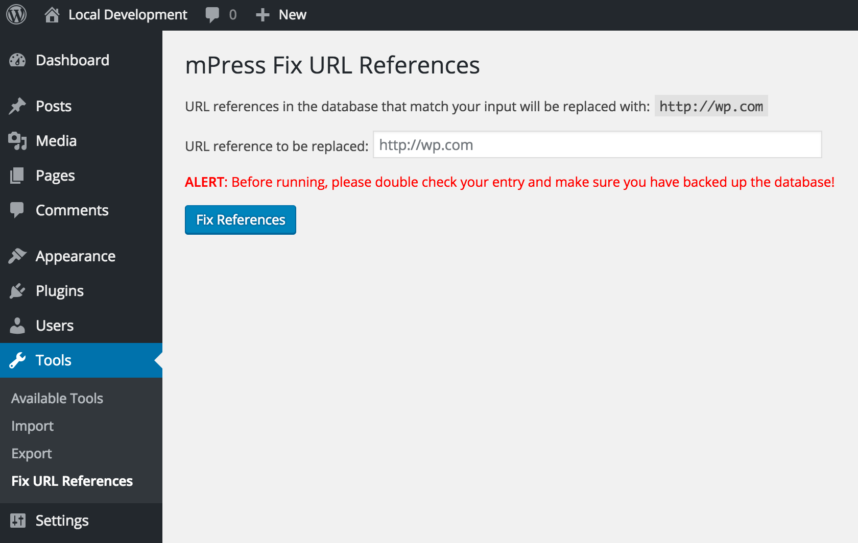 Go to 'Tools' -> 'Fix URL References' to get started.