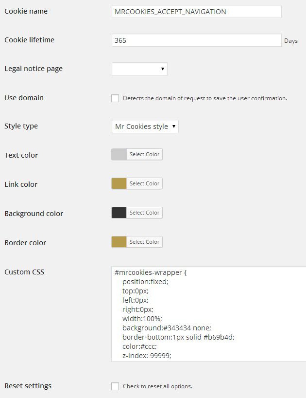 Admin page