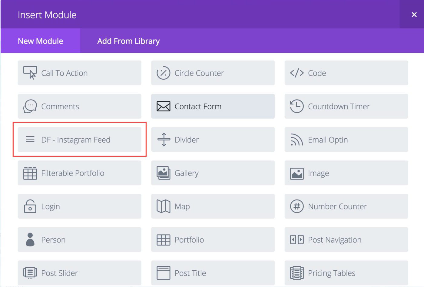 Instagram Module in the Divi Builder