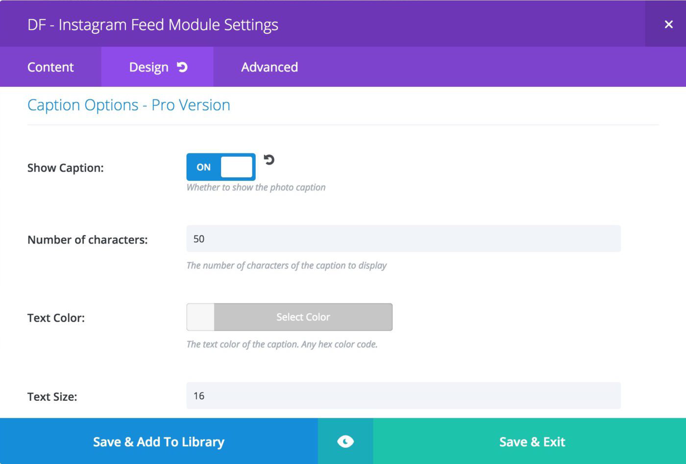 Likes & Comments Options – Pro Version of Instagram Feed
