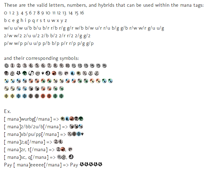 Mana symbols