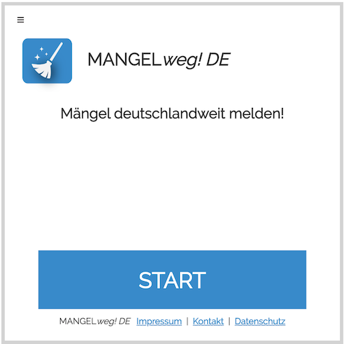 MÜLLweg! DE Plugin im Modus "MANGELweg! DE"