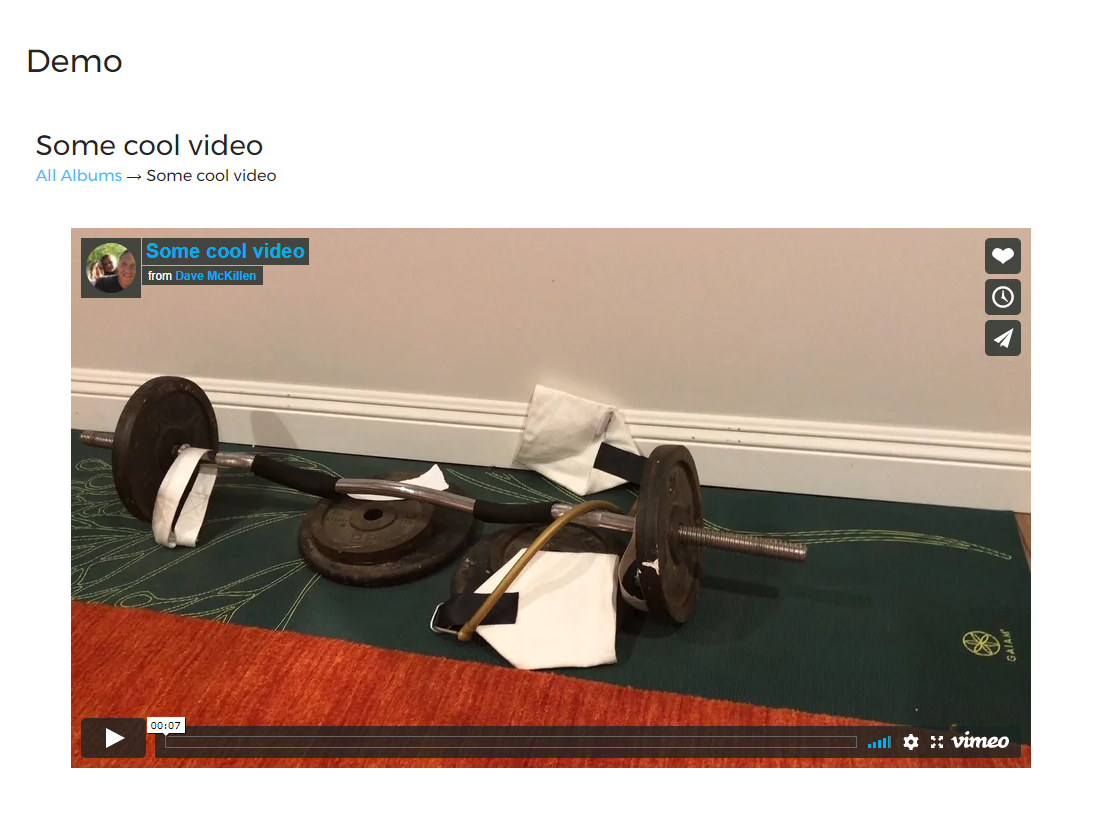 The video page.