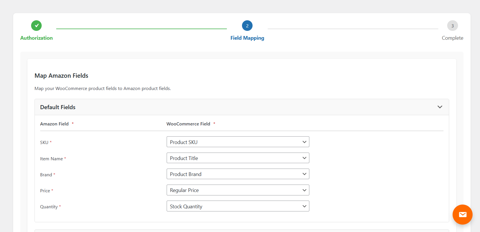 **Product Field Mapping** - Configure how WooCommerce product fields sync to Amazon.