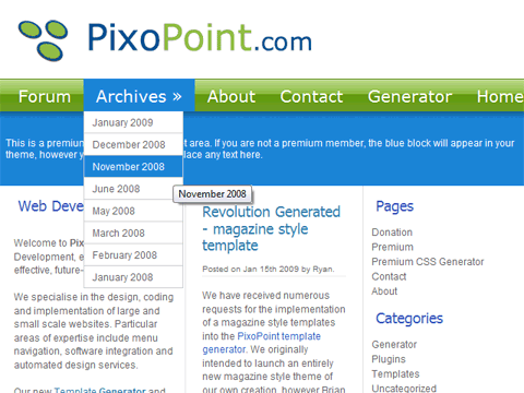 The <a href="https://geek.hellyer.kiwi/multi-level-navigation/">Multi-level Navigation plugin</a> integrated with the Aqua Vaccinium theme.