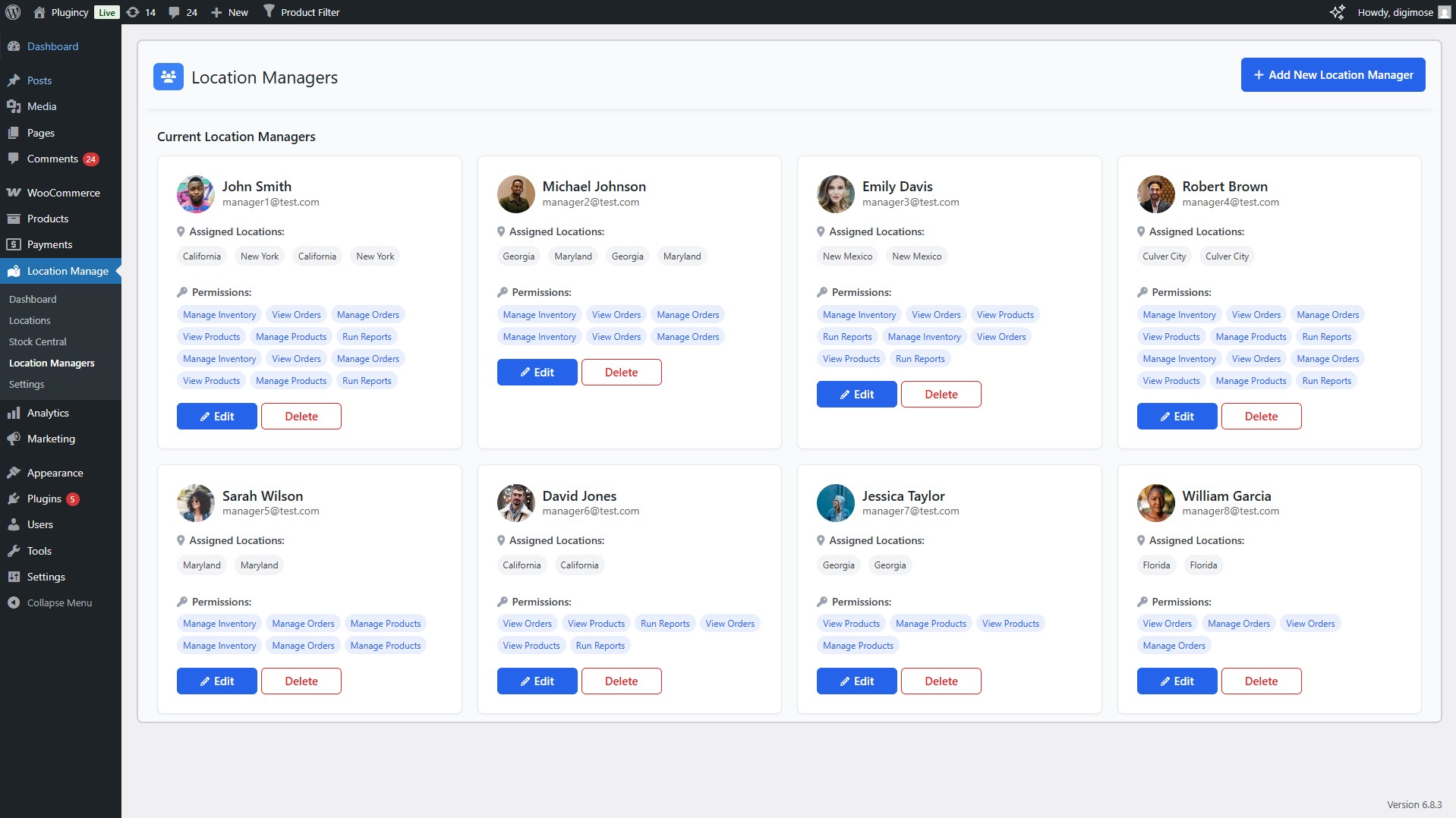 Location wise archive page