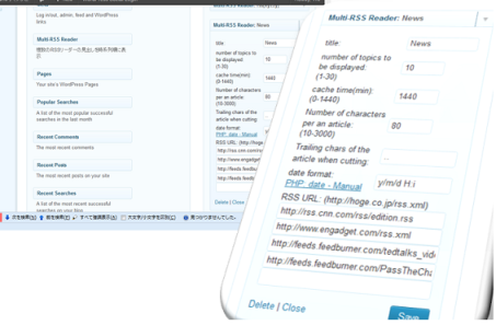 Append url at widget page.
