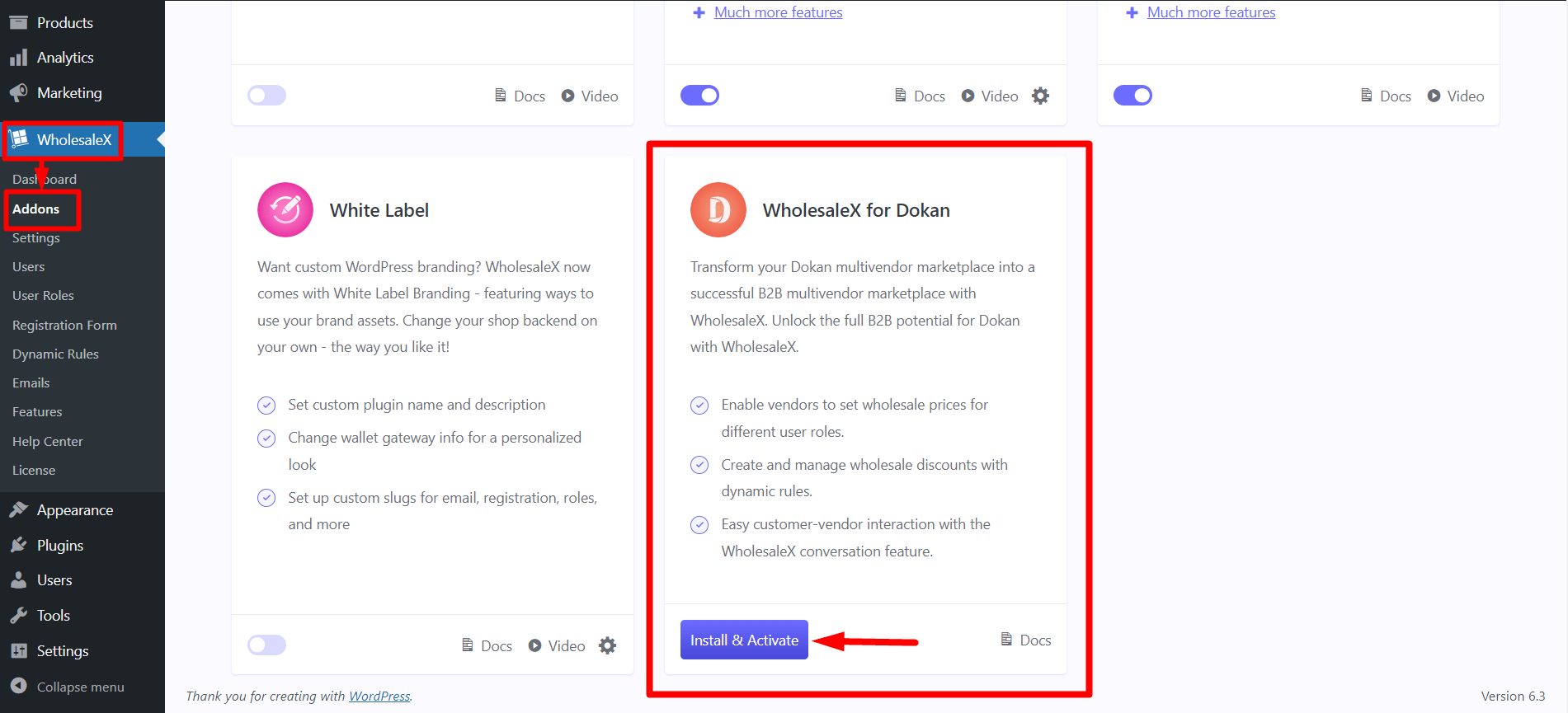 Wholesale Addon Enable