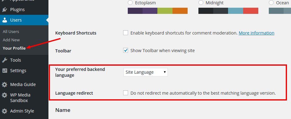 New columns in the site list table for the *Relationships* (i.e., connections with other sites) and the *Site Language*.