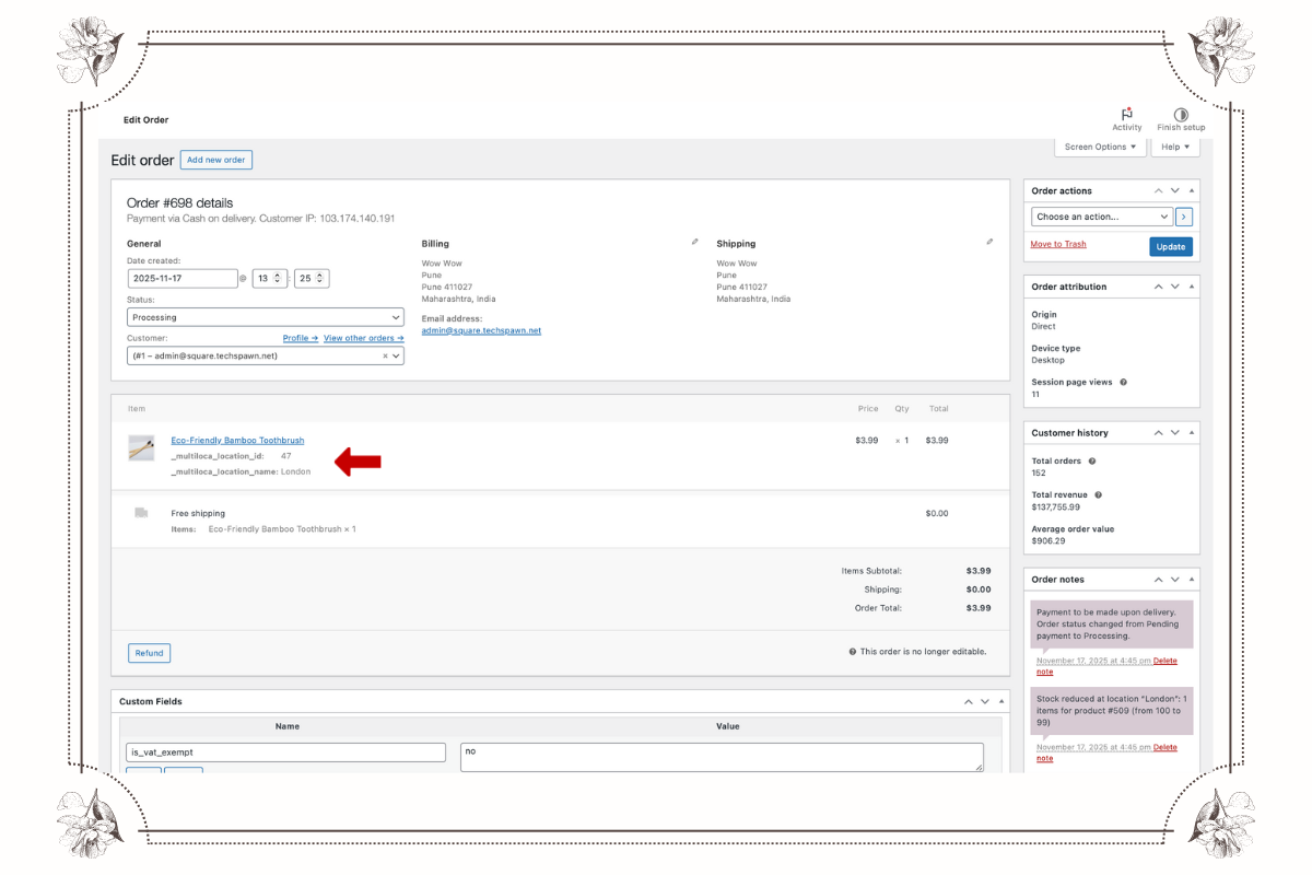 Frontend display - Card view