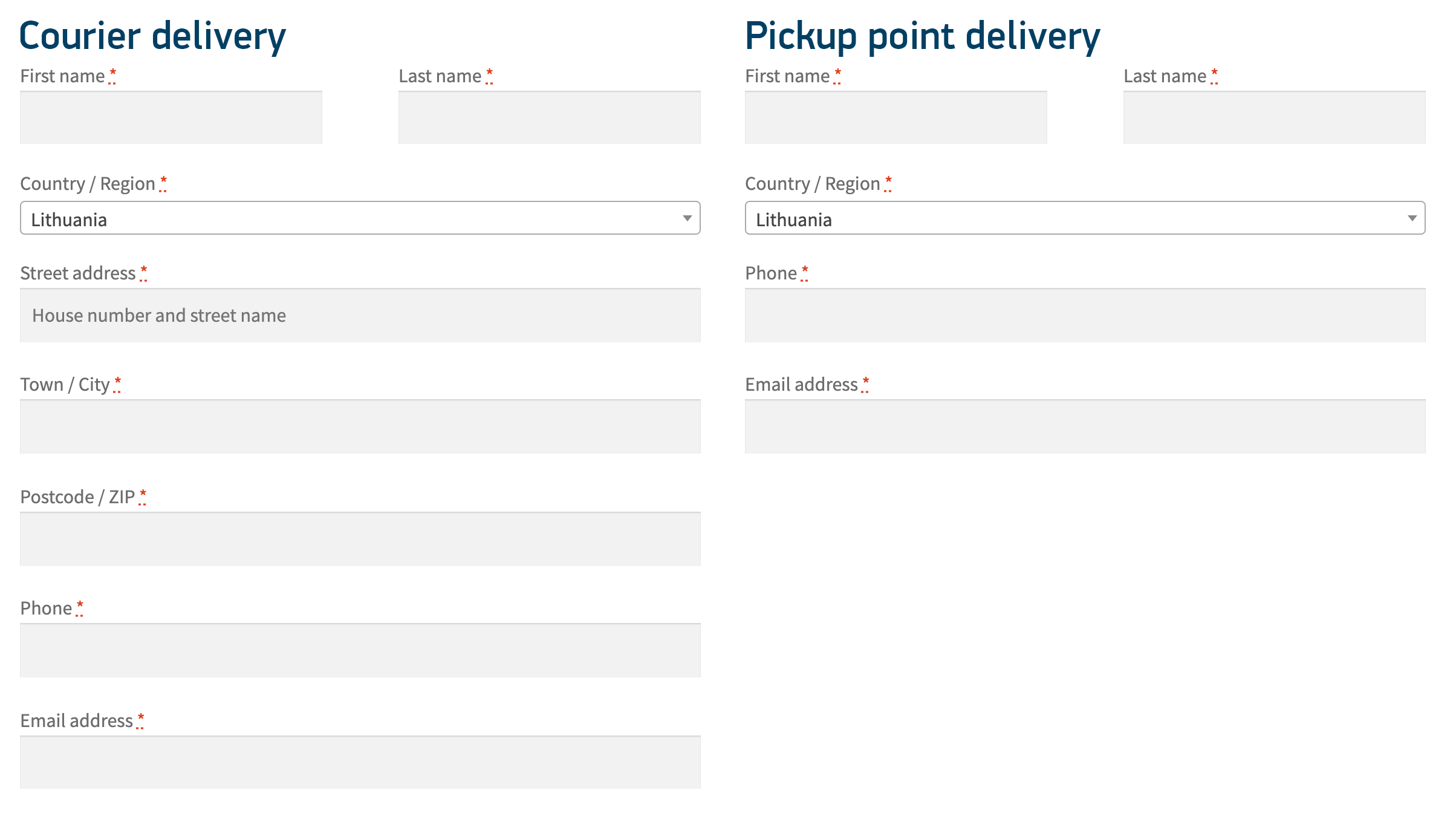 Selected pickup location information with Google maps