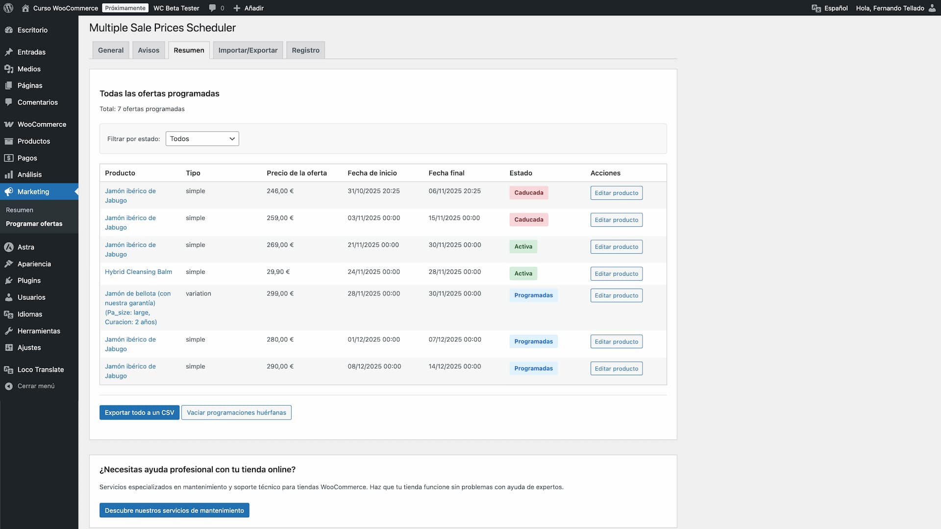 Dashboard widget showing sales overview at a glance