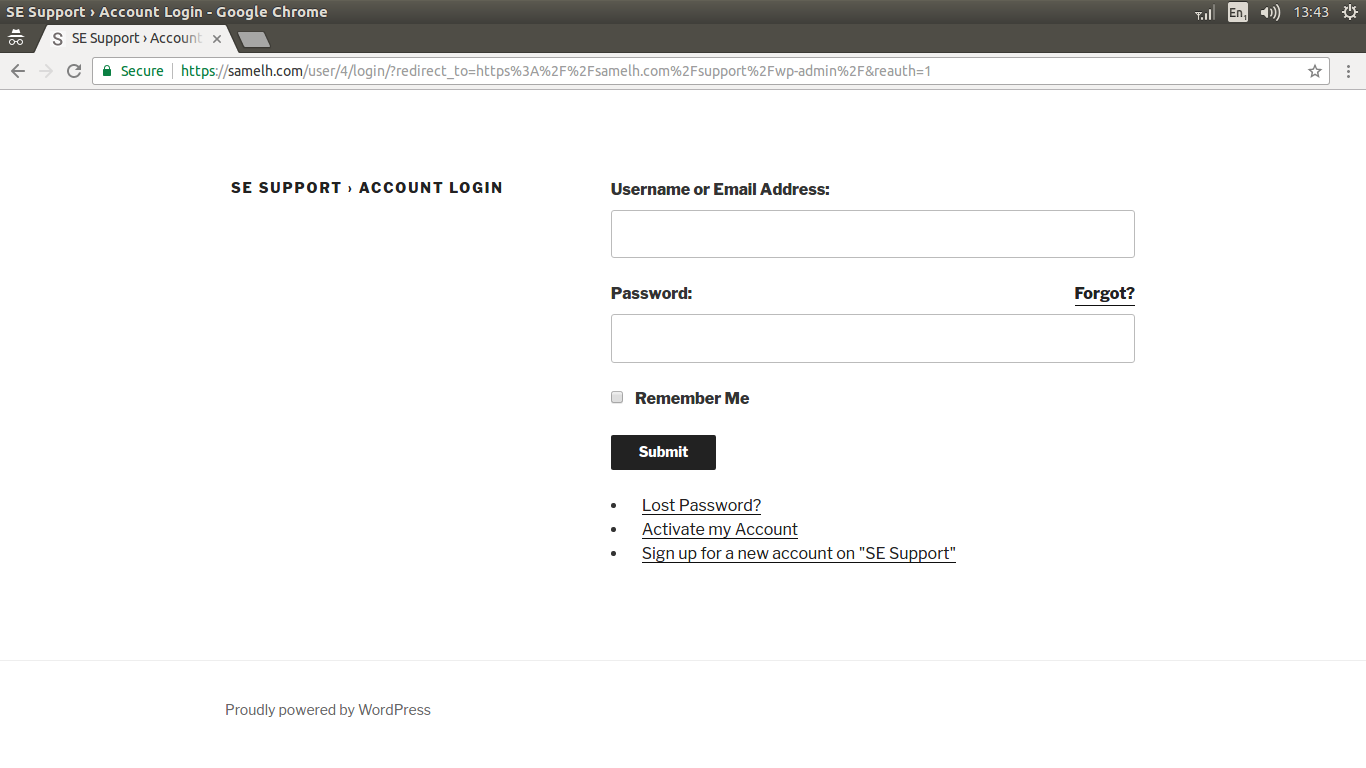 Login form