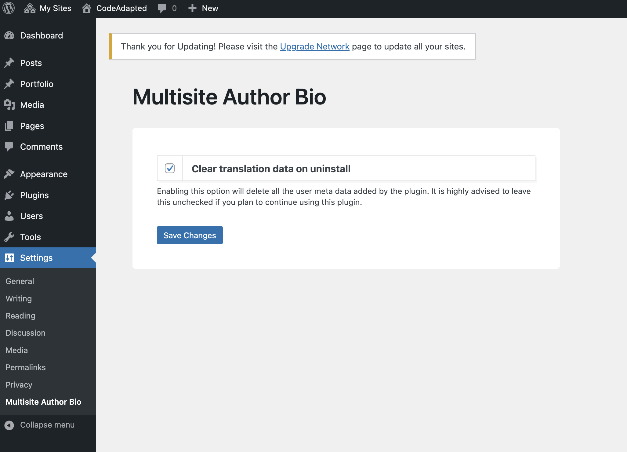Network activate the plugin.