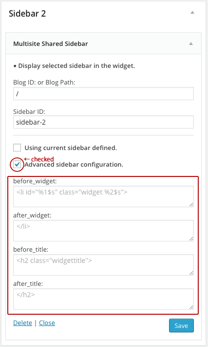 If you check the "Advanced sidebar configuration", the textarea input field is displayed.