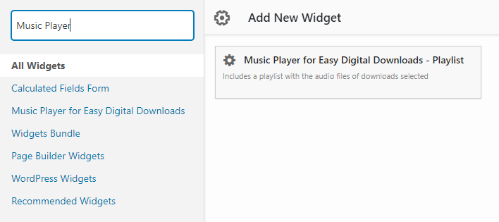 Inserting the playlist with Page Builder by SiteOrigin