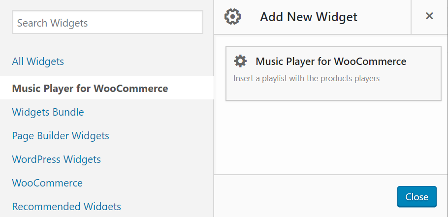 Inserting the playlist with Page Builder by SiteOrigin