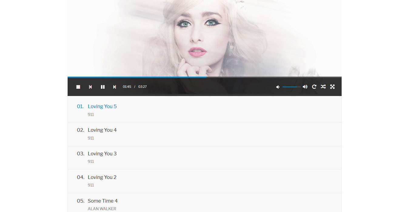 Playlist display in frontend