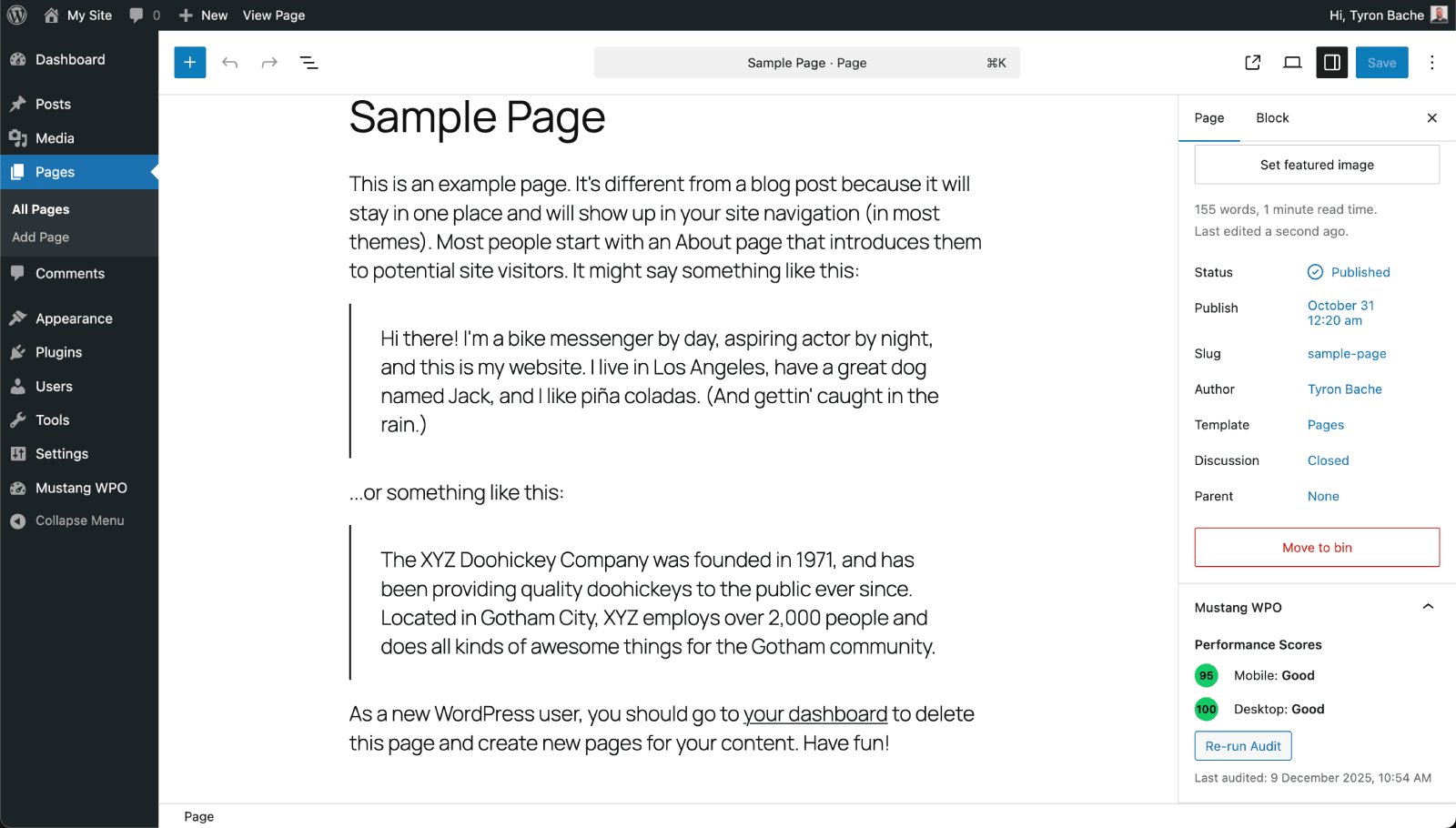 Budgets page to set your performance budgets for each content type.