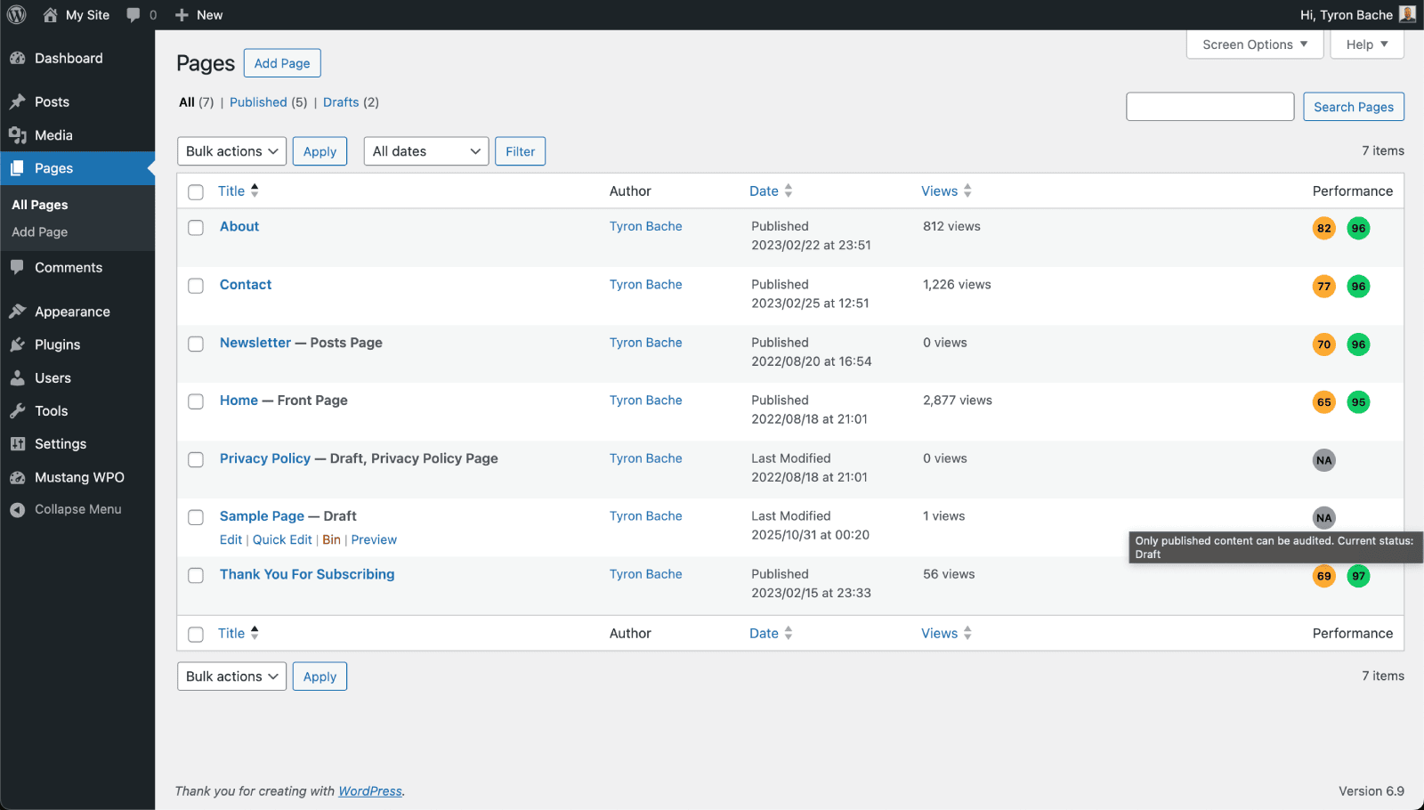 Document settings during a single audit.