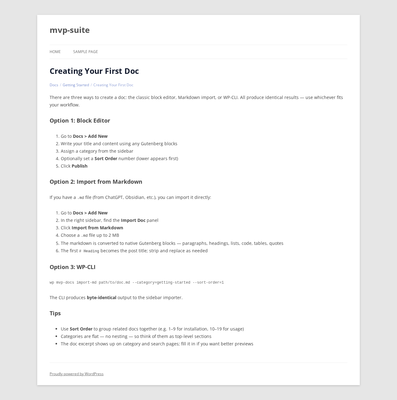 Single doc with breadcrumbs