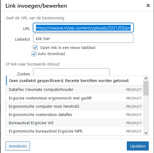 The editor option for automatic downloads.