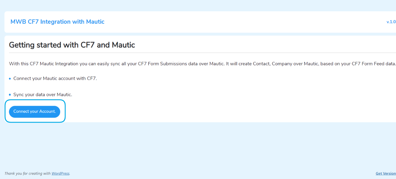 Connect with your Mautic Account