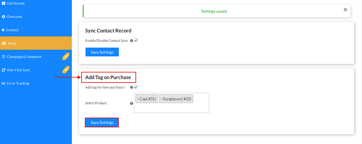 **Add Tag On Ontraport** - Assign tags for products customer purchases at your store