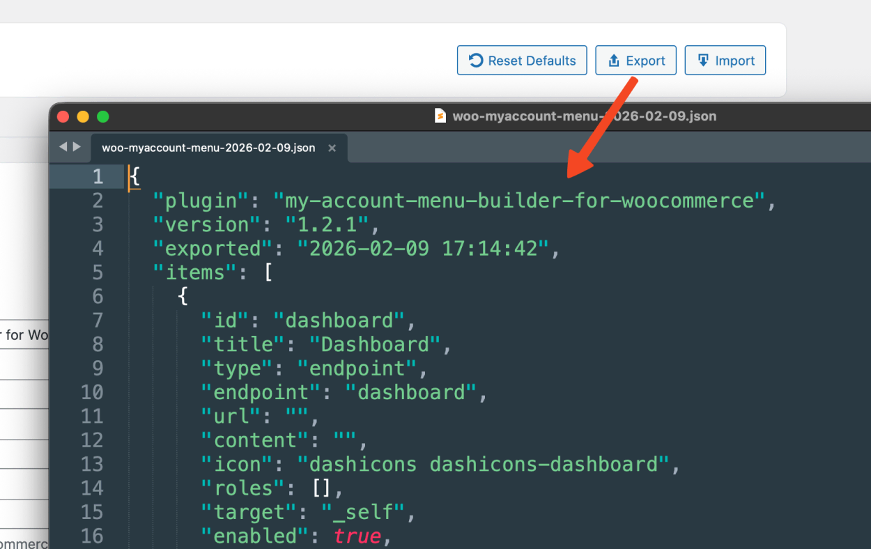 Export/Import — one-click migration between sites
