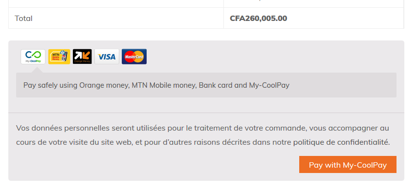 My-CoolPay checkout page