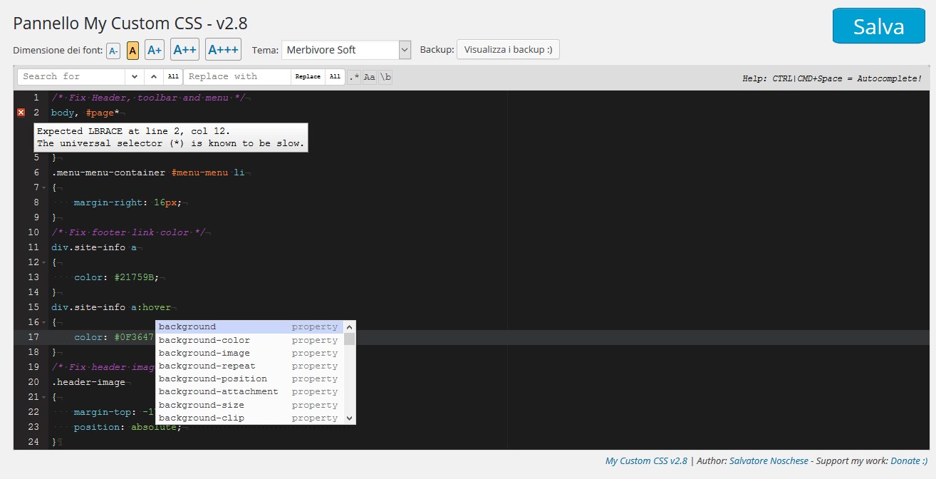 My Custom CSS Panel with All feature and DarkTheme