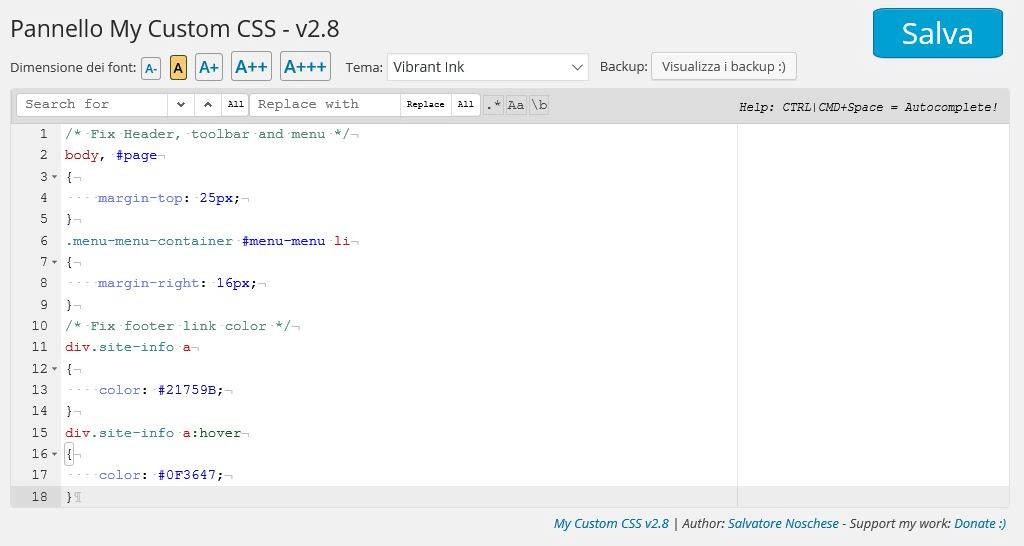 My Custom CSS Panel with LightTheme