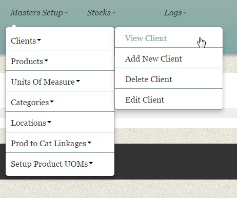 Menu - Master Setup -> Product to Category Linkage