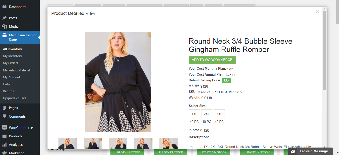Inventory Products added on the woocommerce