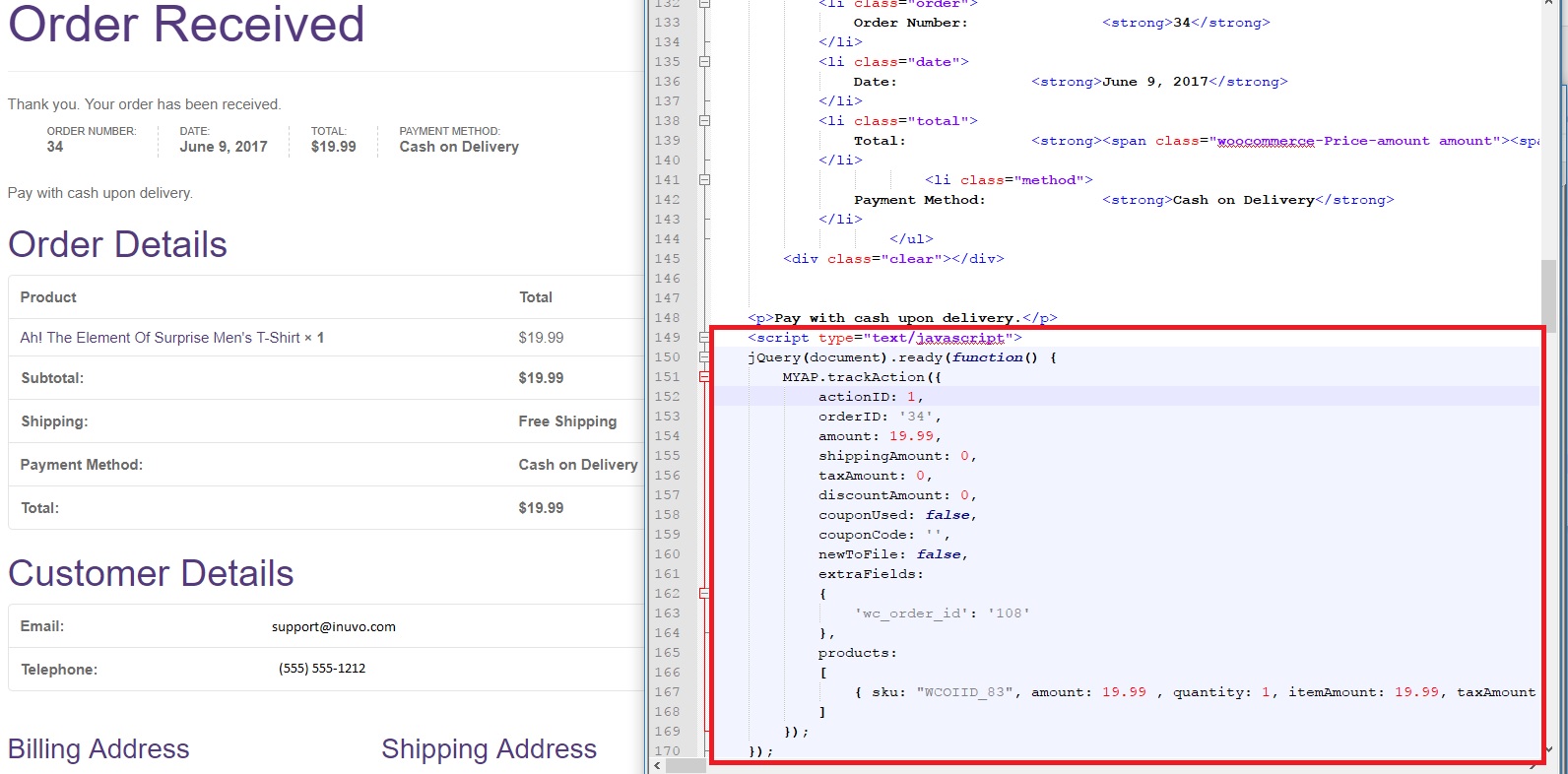 The plugin will automatically include the required JavaScript on your order receipt page to record affiliate sales in MYAP.