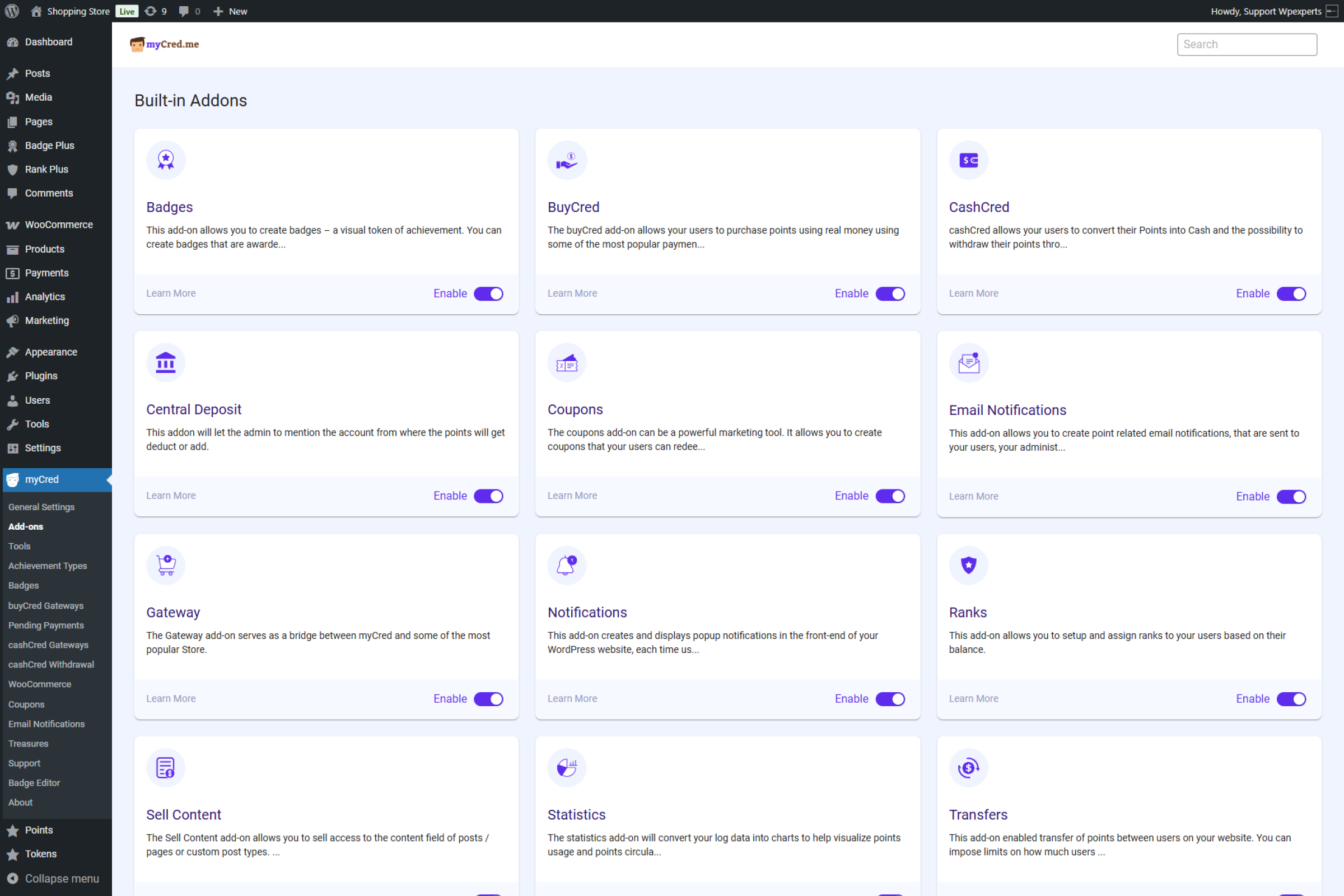 **Edit Balances** - Administrators can edit any users balance at any time via the Users page in the admin area.