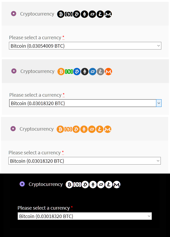 Currencies tab