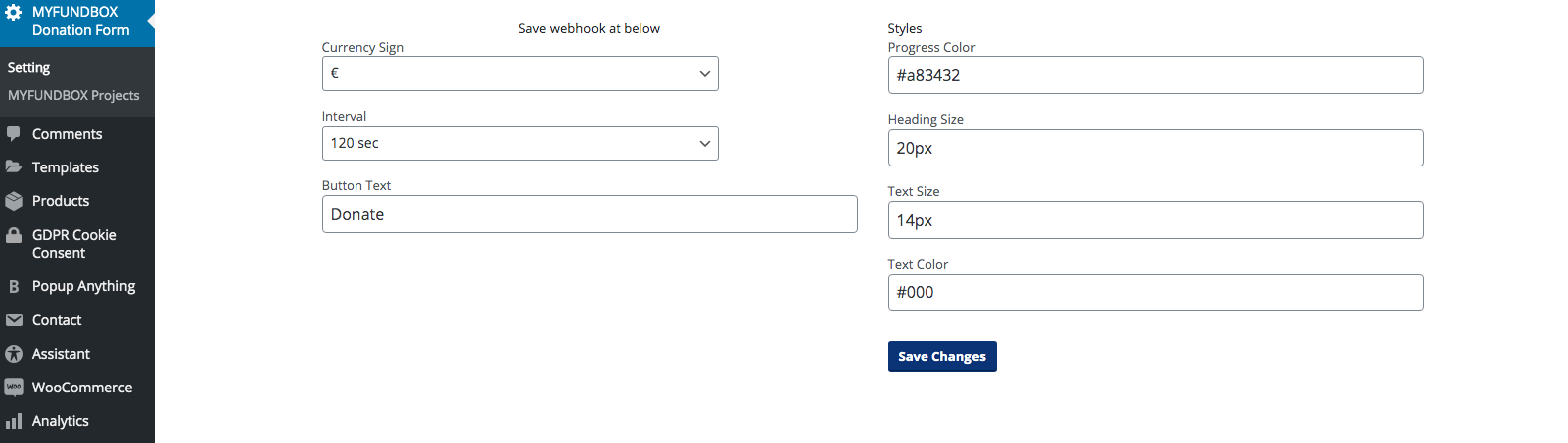 Plugin general settings