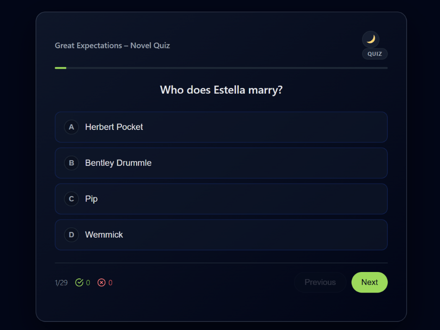 An interactive Quiz embedded in a blog post.
