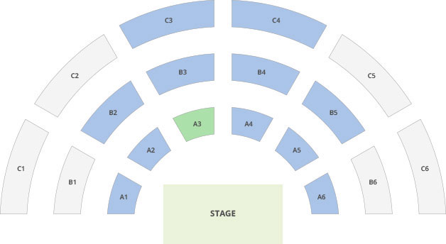 Concert hall/stadium chart layout example