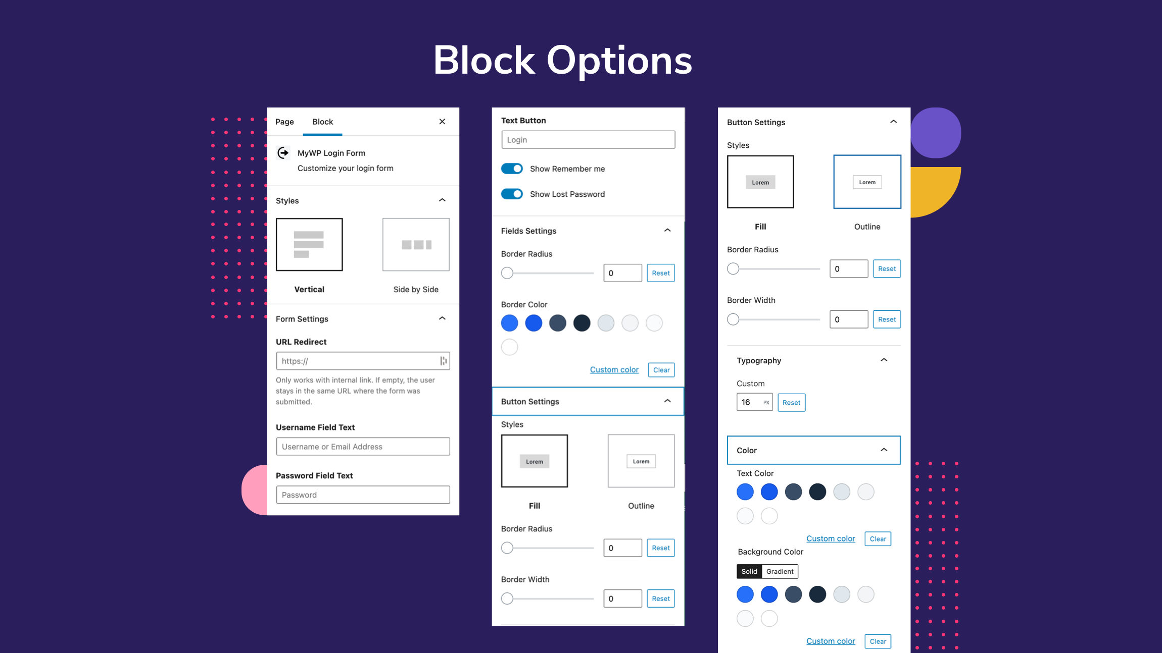 Block Options