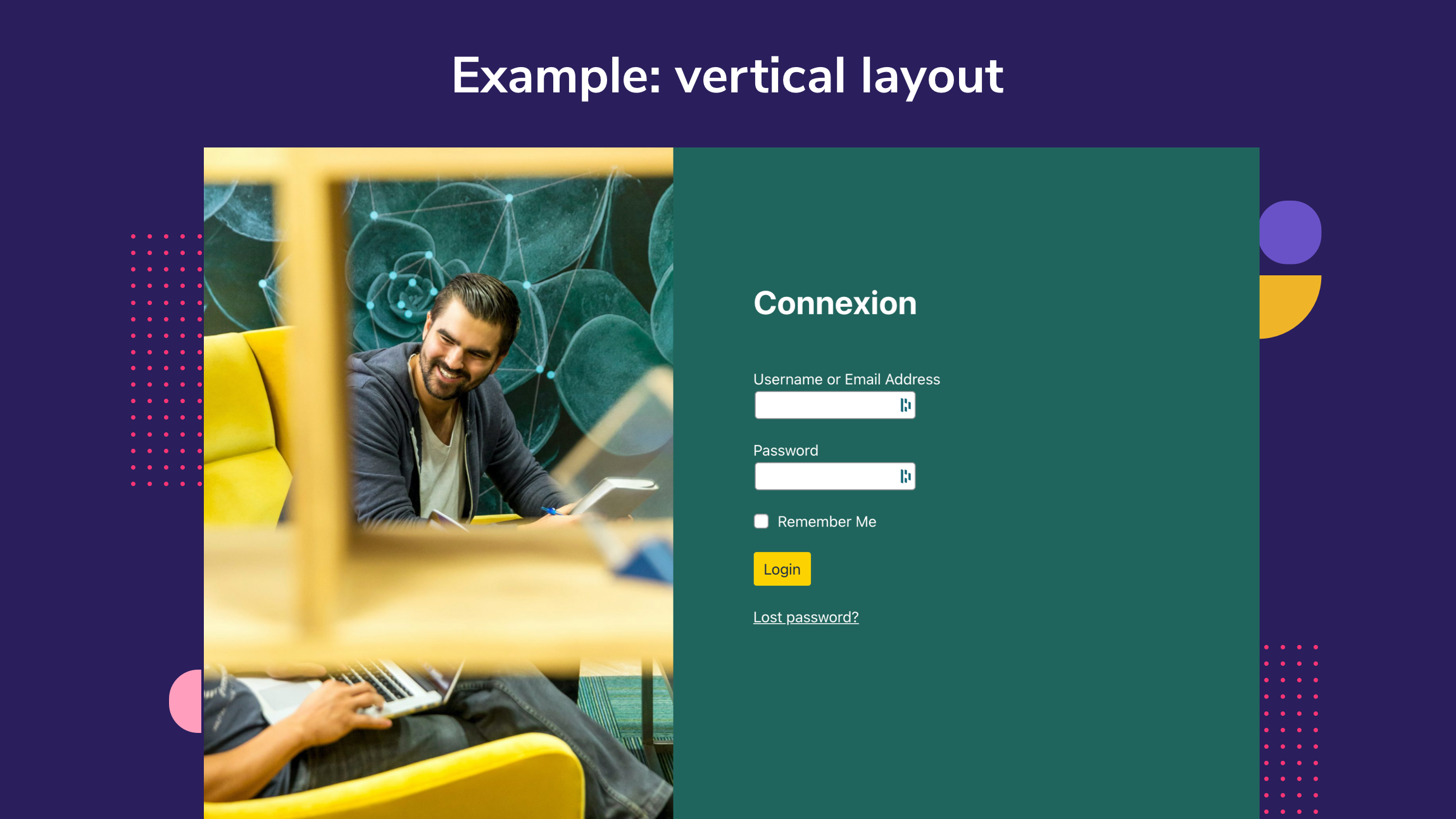 Example with vertical layout