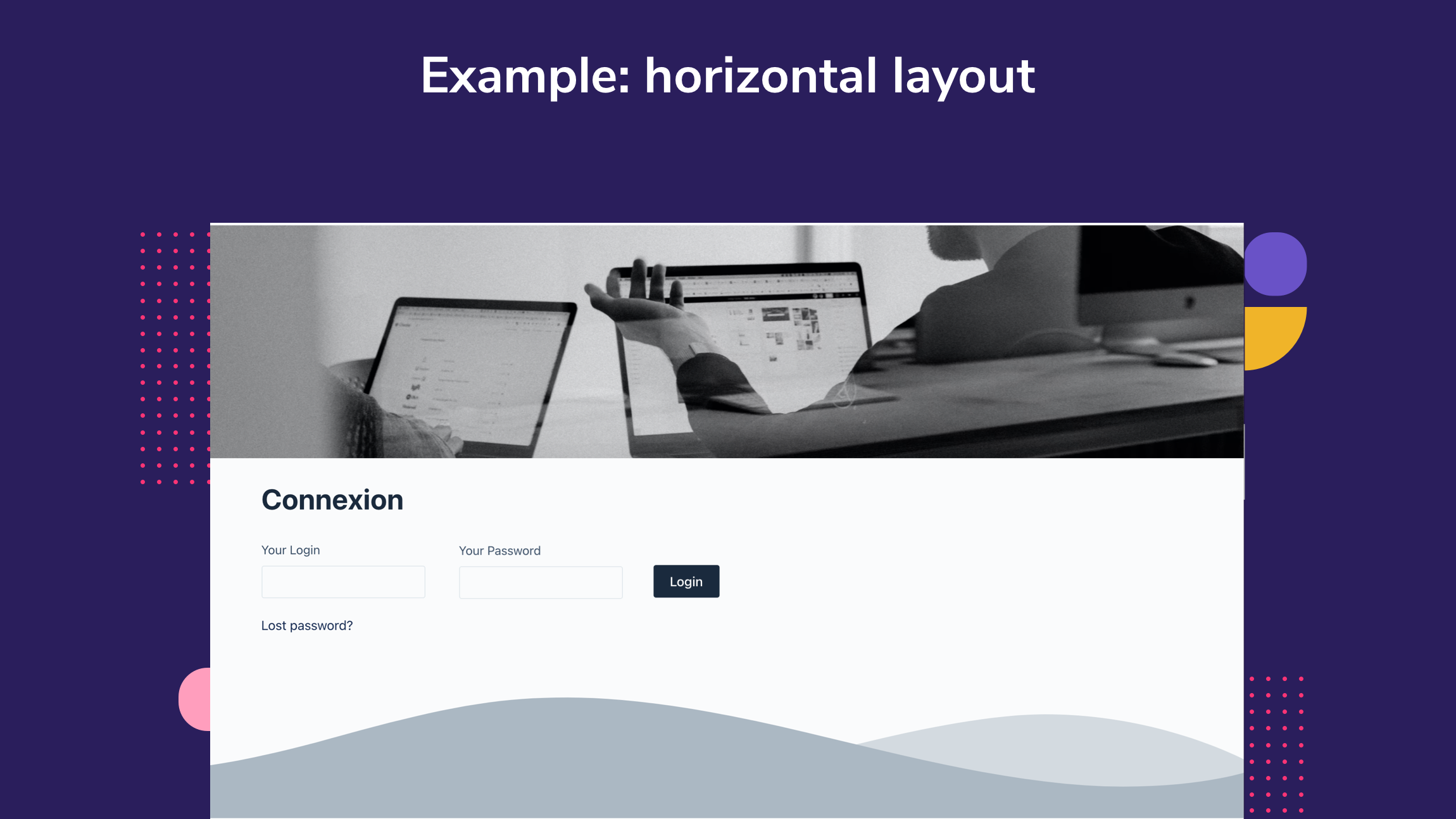 Example with horizontal layout