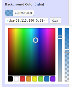 'Example Fancy Text Widget' fields inside 'Widgets' screen in WordPress.