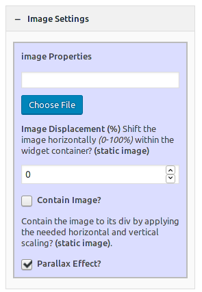 'Example Fancy Caption Widget' fields inside 'Widgets' screen in WordPress.