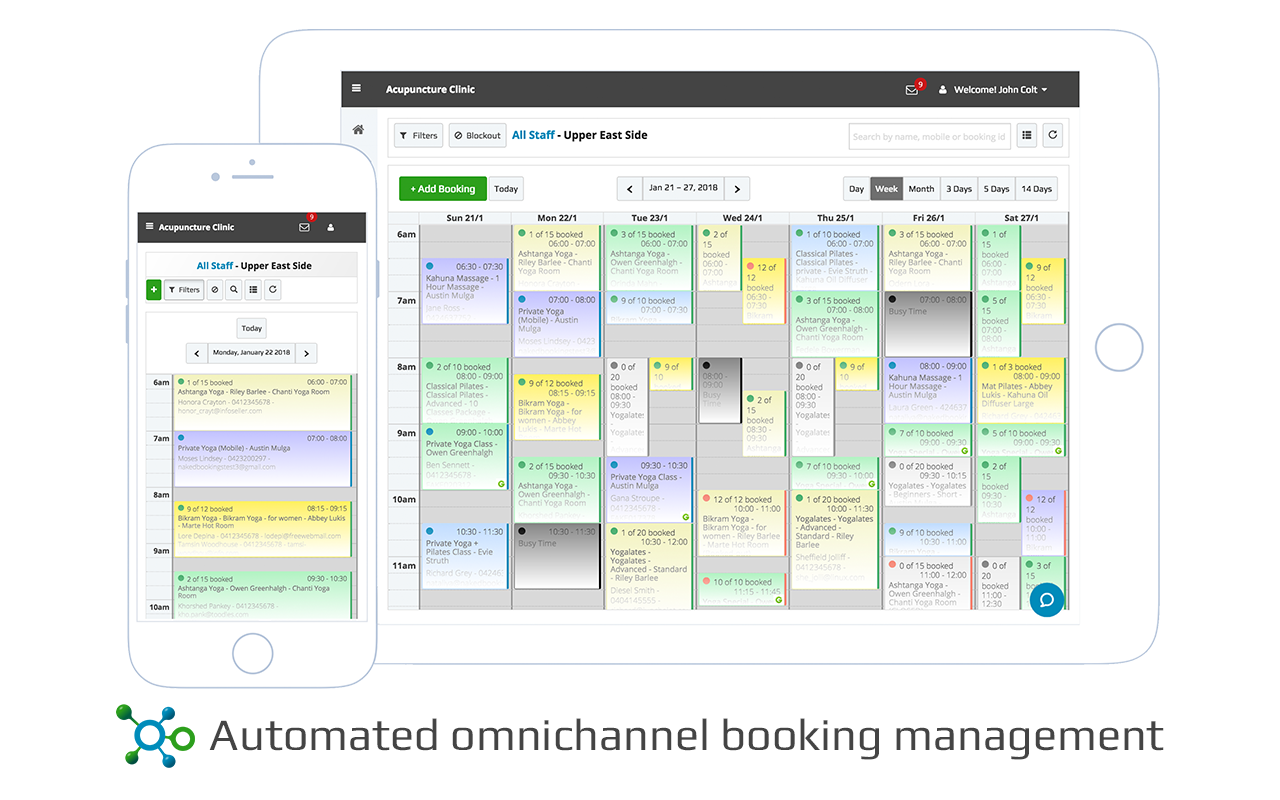 Manage all of your bookings from one central diary