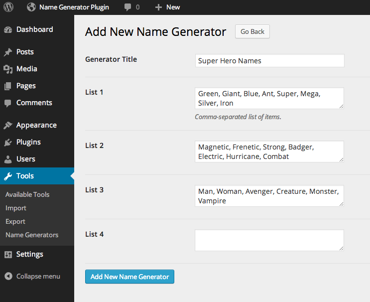 Add A New Generator