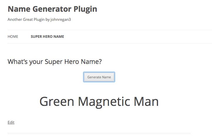 Name Generator in Action